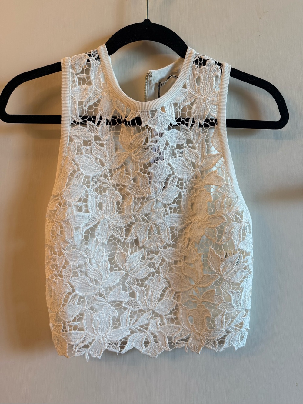 NWT Alice + Olivia Cream Lace Tank Top